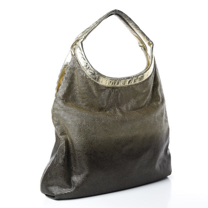 Chanel Metallic Perforated Lambskin Hollywood Hobo Silver 3 of 17