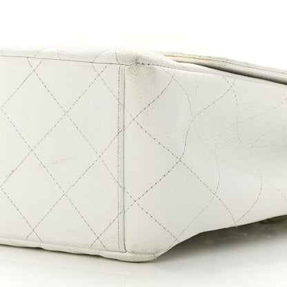 Chanel Caviar Quilted Maxi Single Flap White 10 of 18