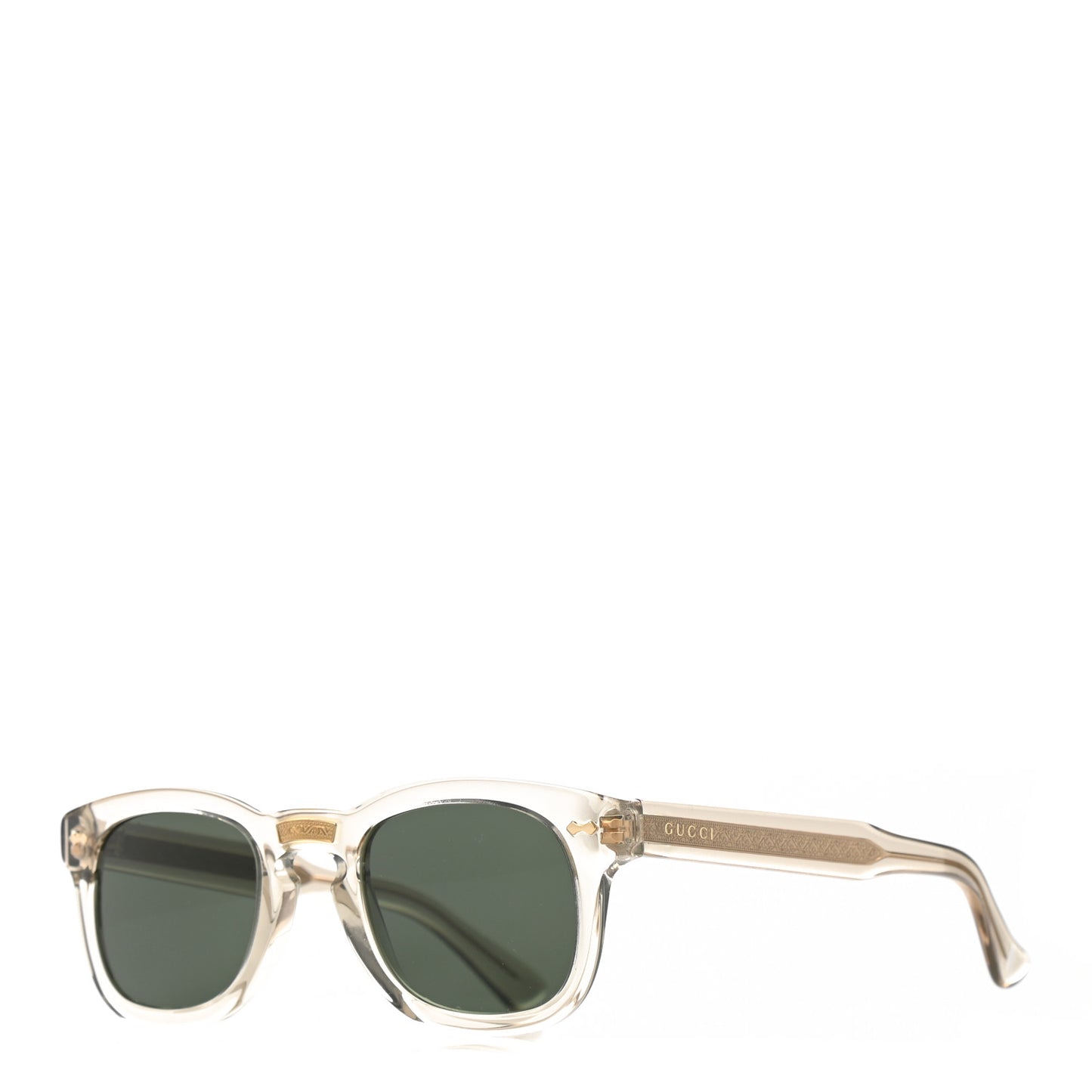 Acetate Square Frame Opulent Luxury GG0182S Sunglasses Grey Transparent