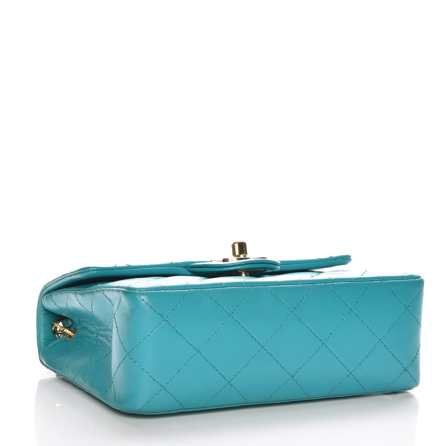 Chanel Lambskin Quilted Mini Square Flap Turquoise 4 of 8