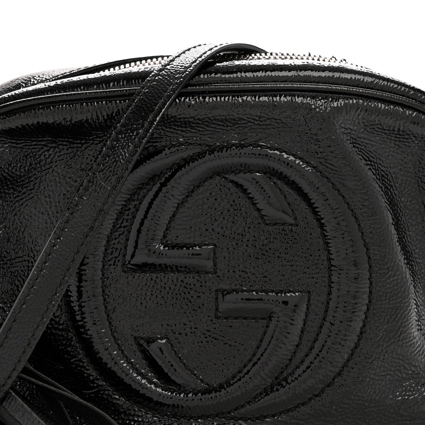 Soft Patent Small Soho Disco Bag Black