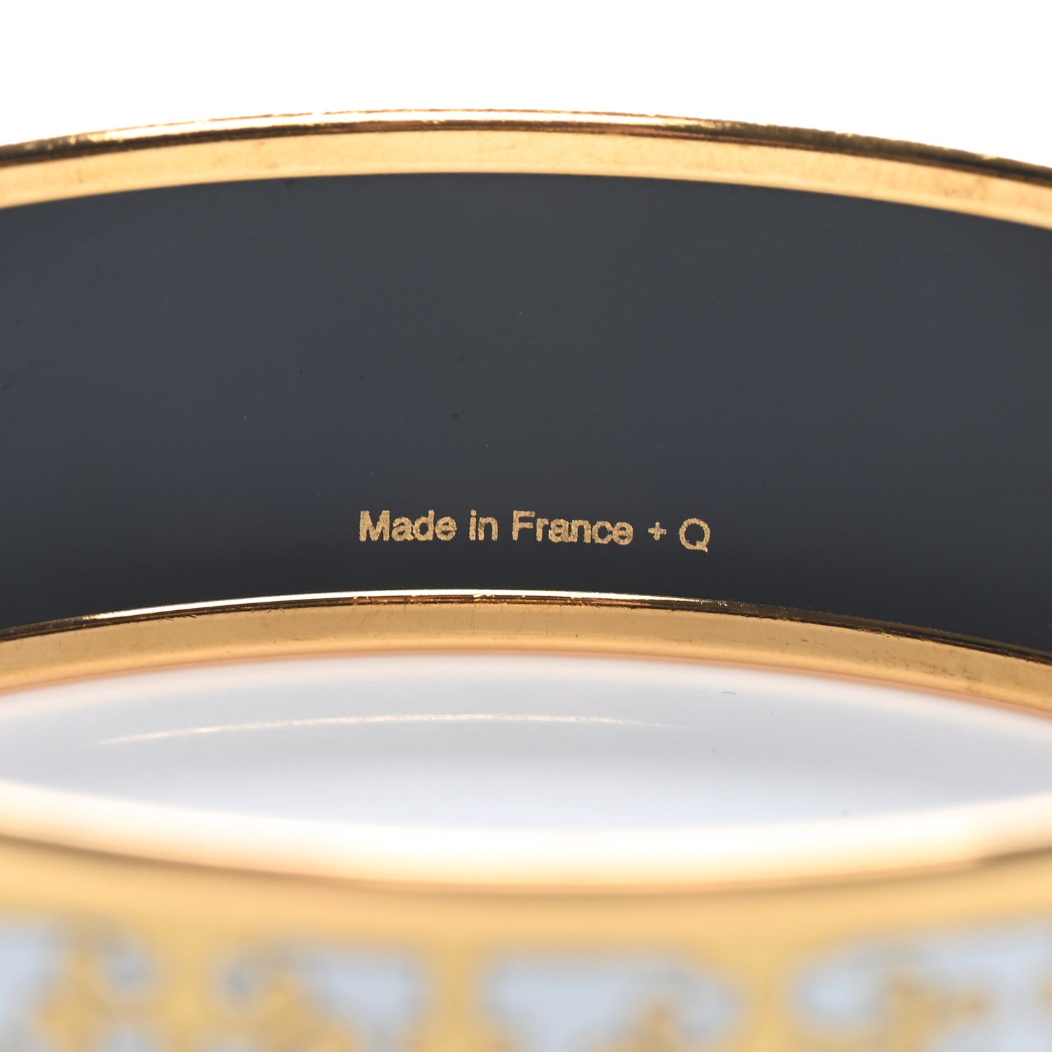 Hermes Enamel Printed Wide Balcons du Guadalquivir Bracelet 62 Gold 5 of 6