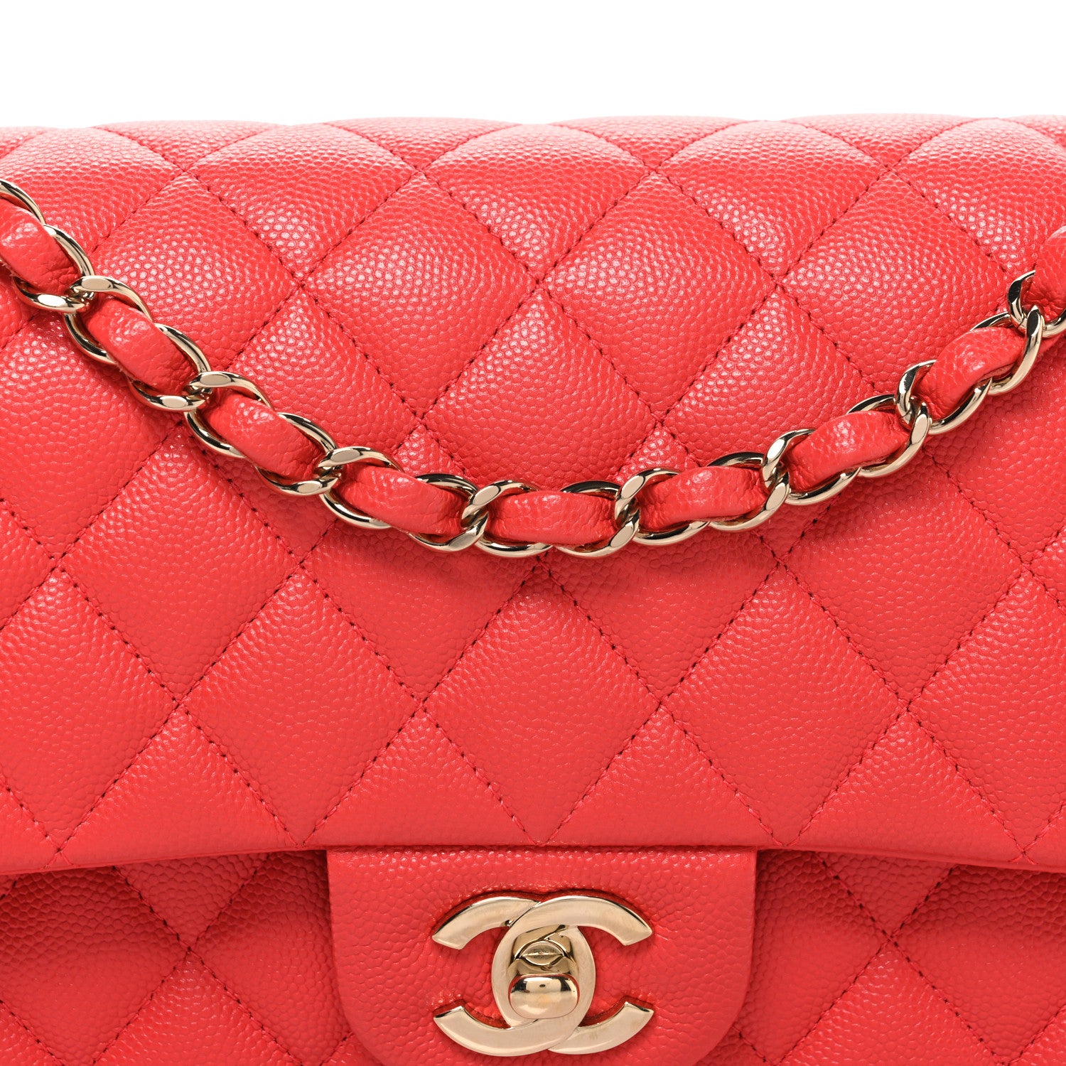 Chanel Caviar Quilted Medium Double Flap Red 8 of 10