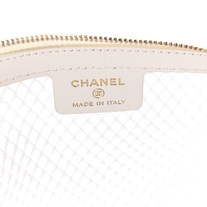 Chanel Mesh Shiny Lambskin Chain Hobo White 7 of 11