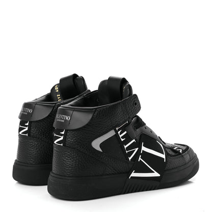 Valentino Garavani Grained Calfskin Mens VL7N Mid-Top Sneakers 40.5 Black White 4 of 8
