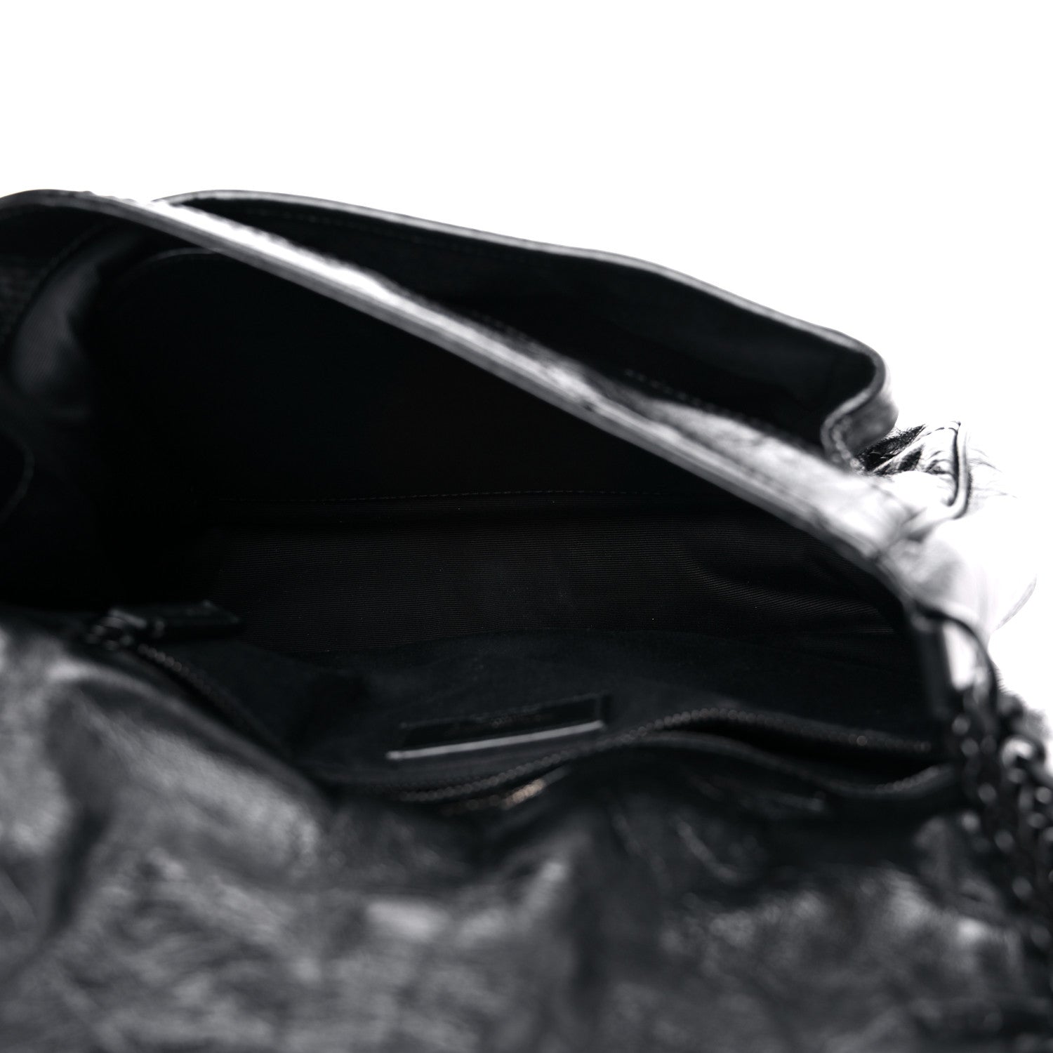 Saint Laurent Crinkled Calfskin Matelasse Monogram Medium Niki Chain Satchel Black 5 of 11