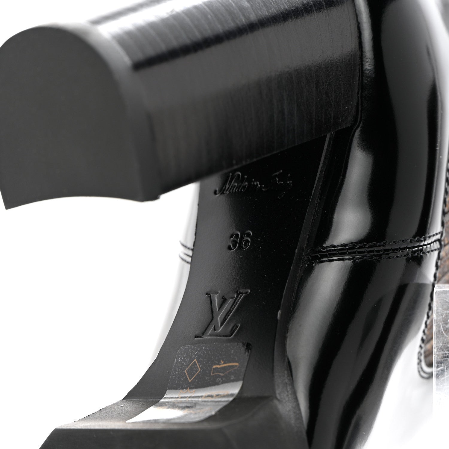 Louis Vuitton Patent Nano Monogram Ankle Star Trail Boots 36 Black 8 of 16