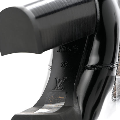 Louis Vuitton Patent Nano Monogram Ankle Star Trail Boots 36 Black 8 of 16