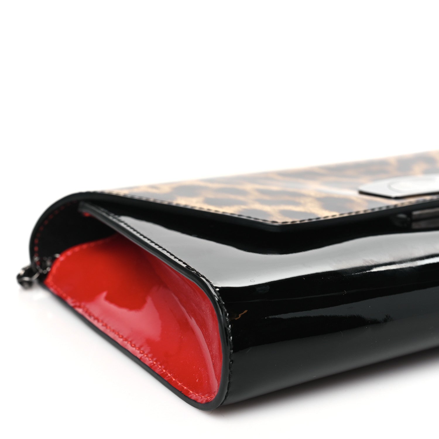 Christian Louboutin Patent Leopard Vero Dodat Clutch Black 8 of 9