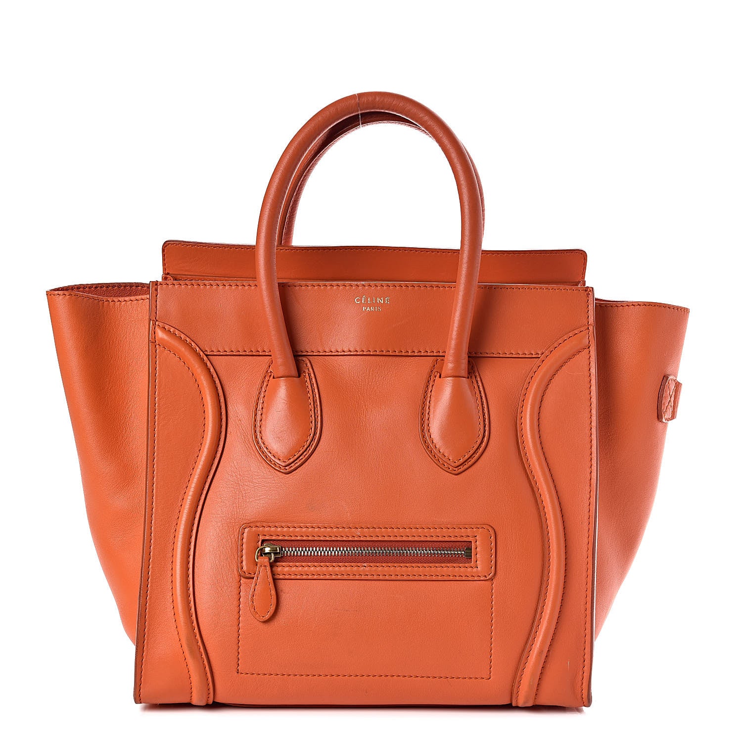 Celine Smooth Calfskin Mini Luggage Bright Orange 1 of 32