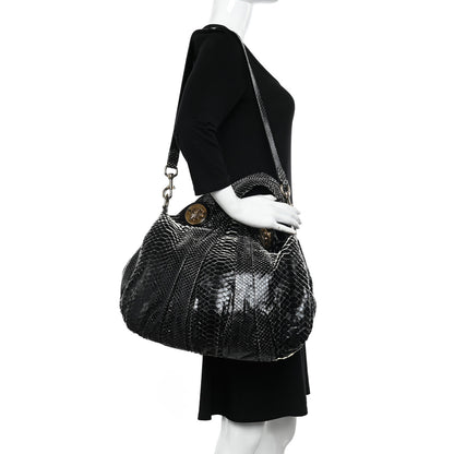Gucci Snakeskin Medium Hysteria Top Handle Bag Black 2 of 10