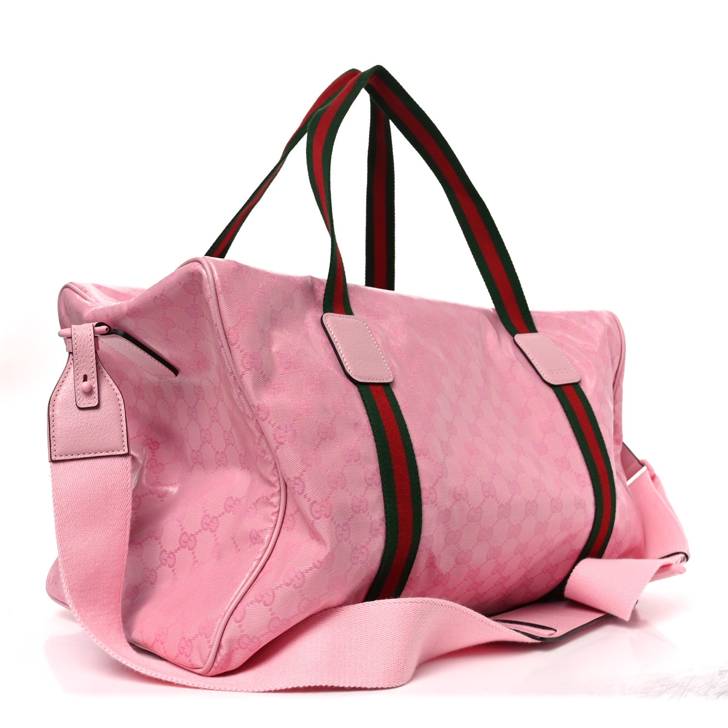 Gucci Crystal Monogram Web Medium Duffle Bag Pink 1837157