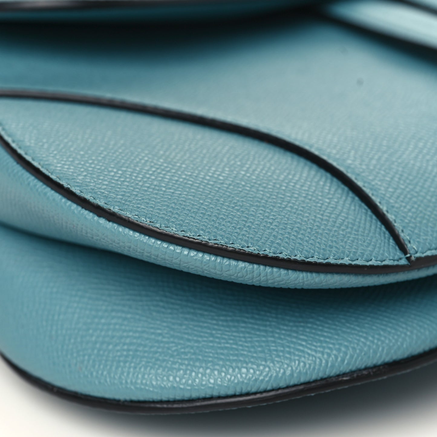 Grained Calfskin Saddle Bag Azure Blue