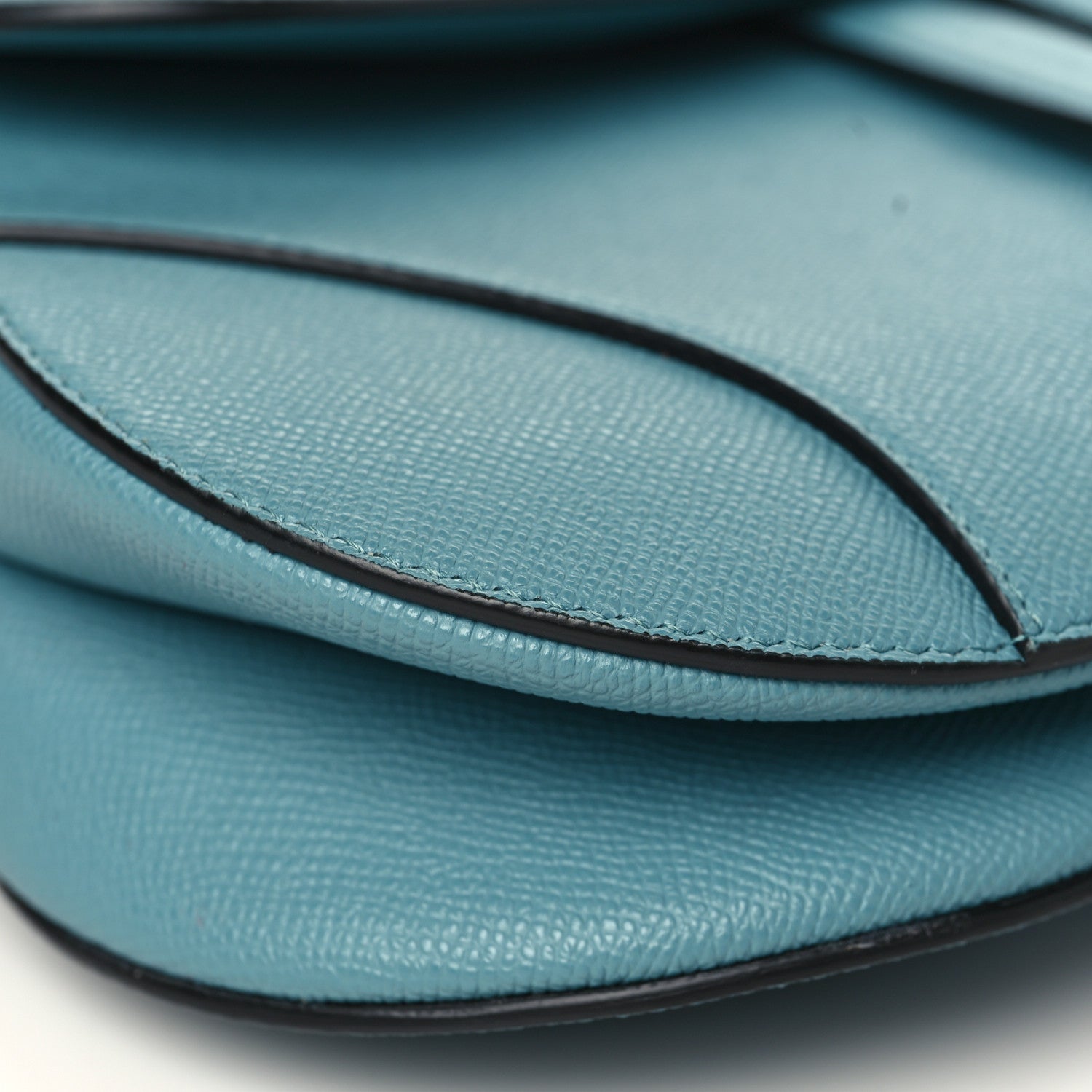 Christian Dior Grained Calfskin Saddle Bag Azure Blue 8 of 11