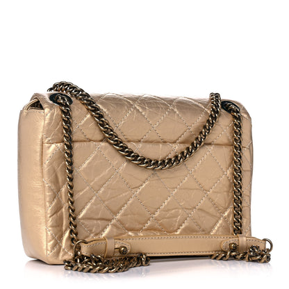 Chanel Metallic Aged Calfskin Quilted CC Square Flap Light Gold 2 of 12