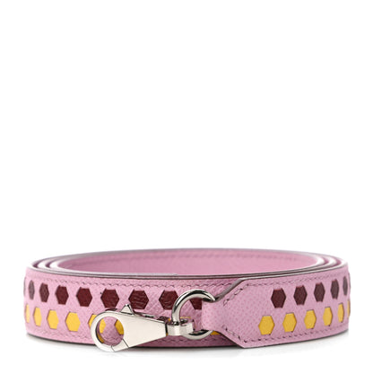 Hermes Epsom 25mm Hexagone Tressage Shoulder Strap Mauve Sylvestre Rouge H Jaune de Naples 1 of 5