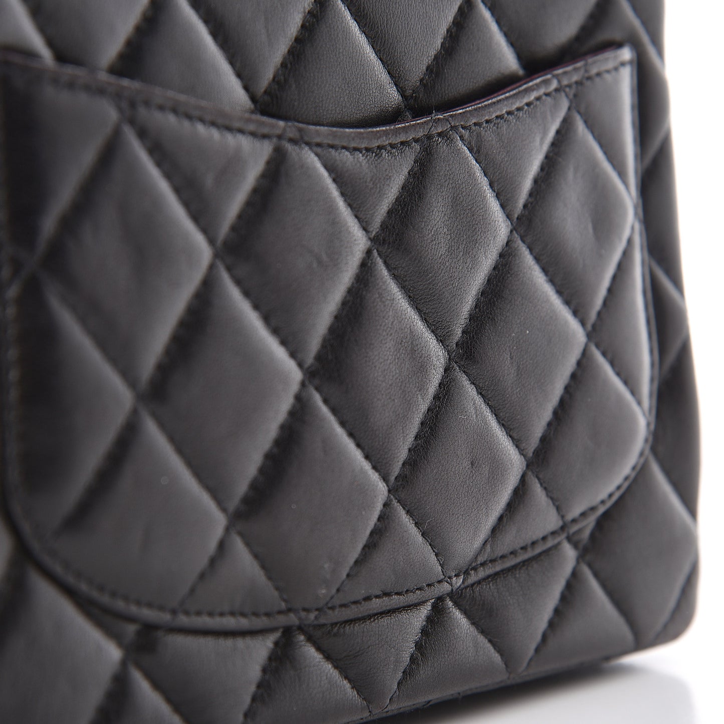 Lambskin Quilted Mini Square Flap Black