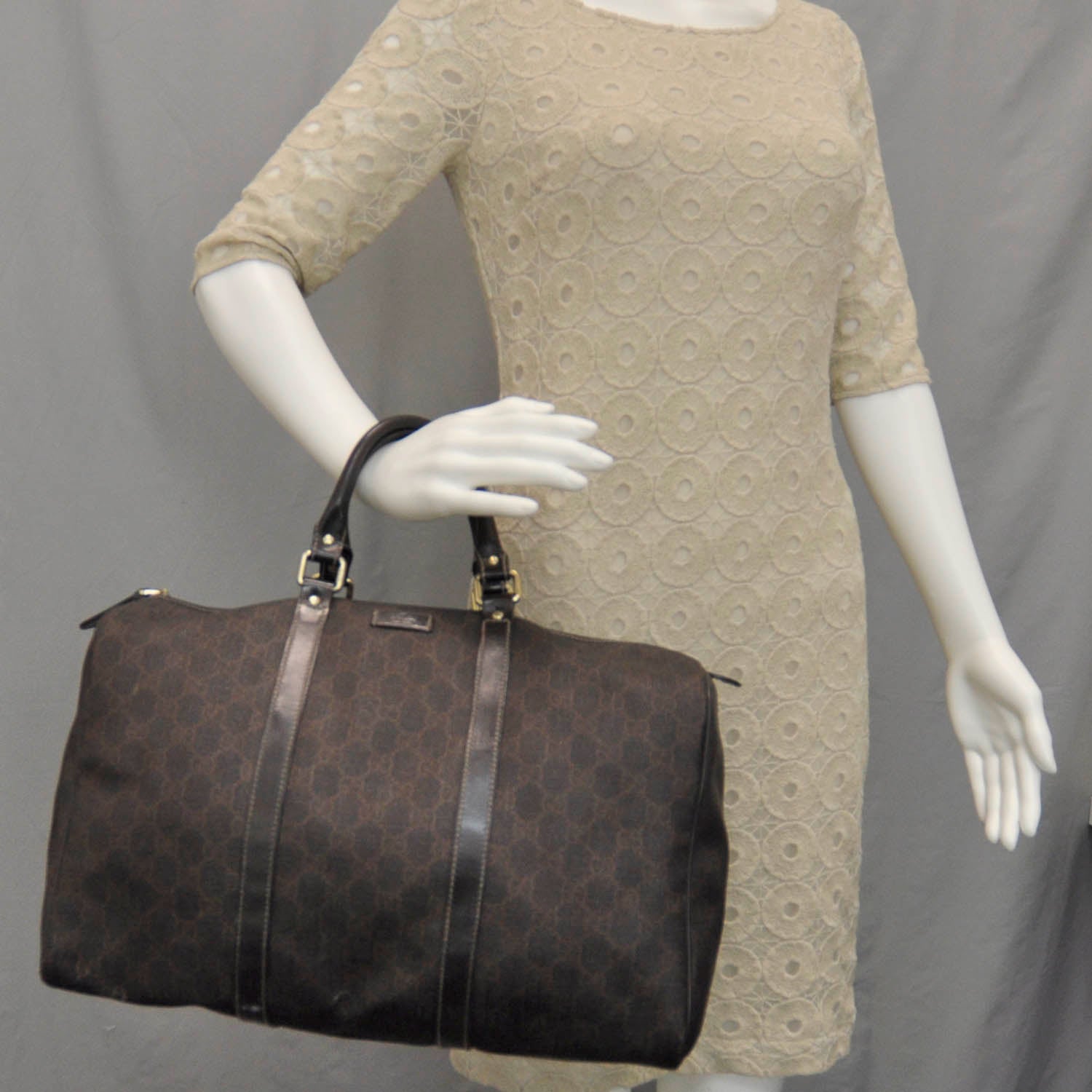 Gucci Monogram Large Joy Boston Dark Brown 2 of 9