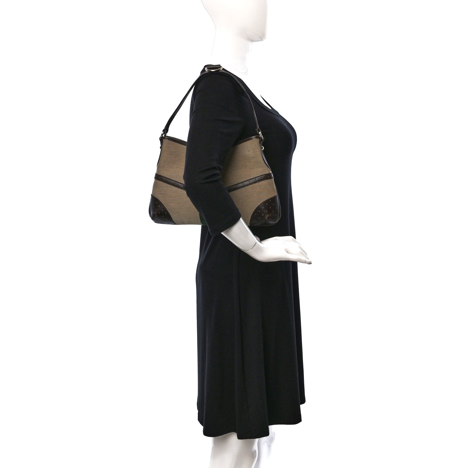 Gucci Canvas Web GG Reins Hobo Brown 2 of 11