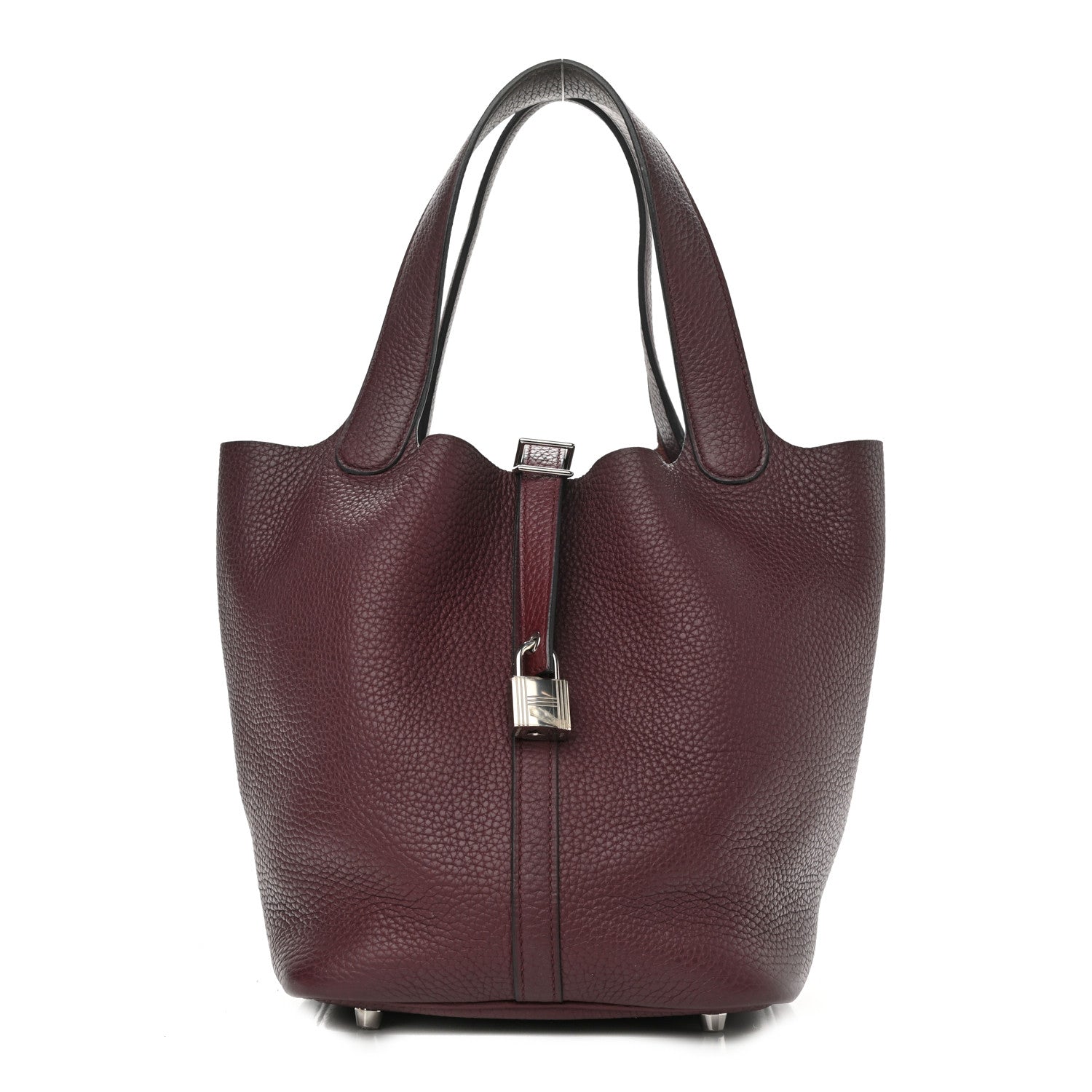 Hermes Taurillon Clemence Picotin Lock 22 MM Bordeaux 1 of 10