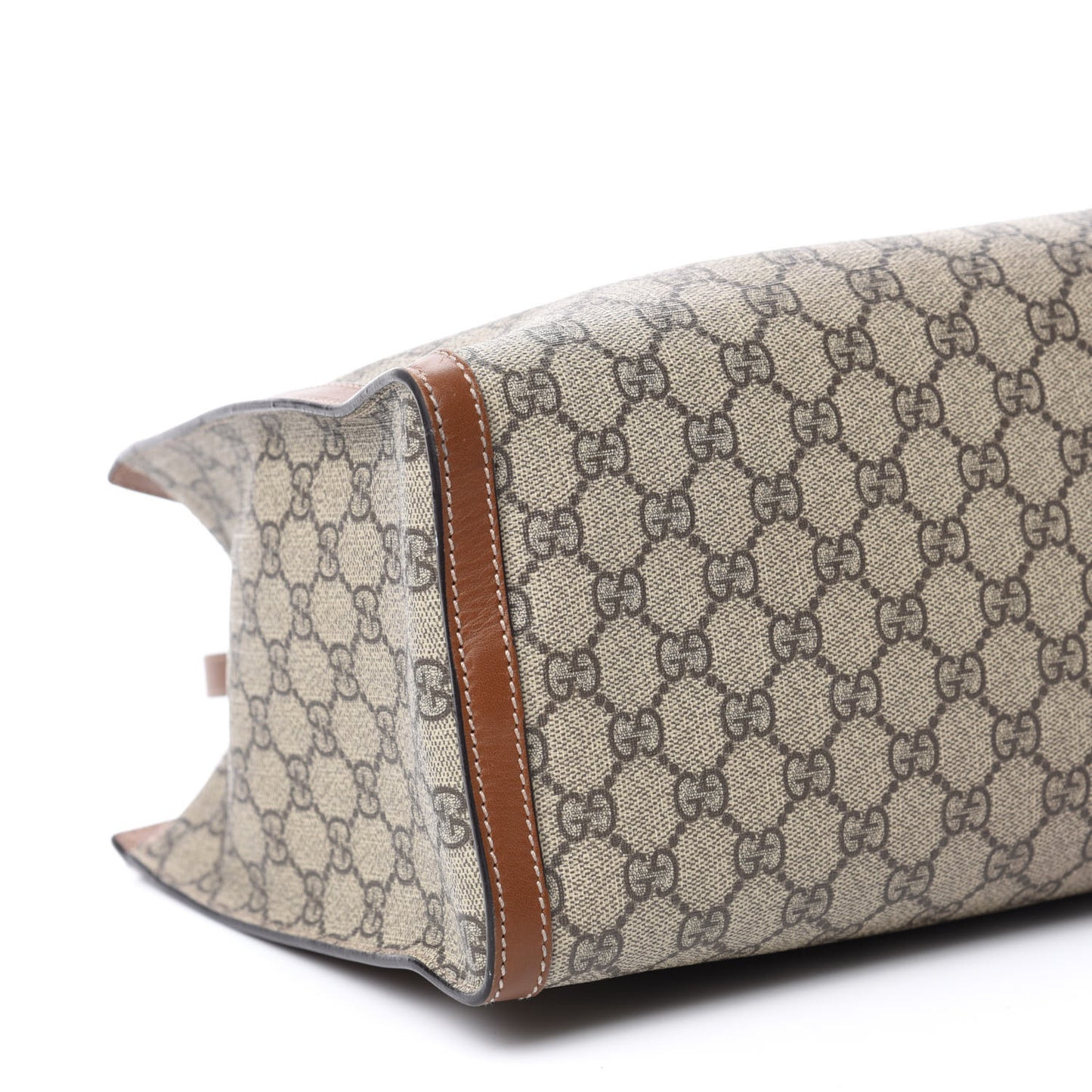 GG Supreme Monogram Medium Padlock Tote Beige Cuir