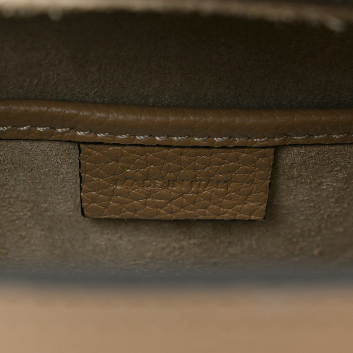 Celine Drummed Calfskin Nano Luggage Dune 7 of 11