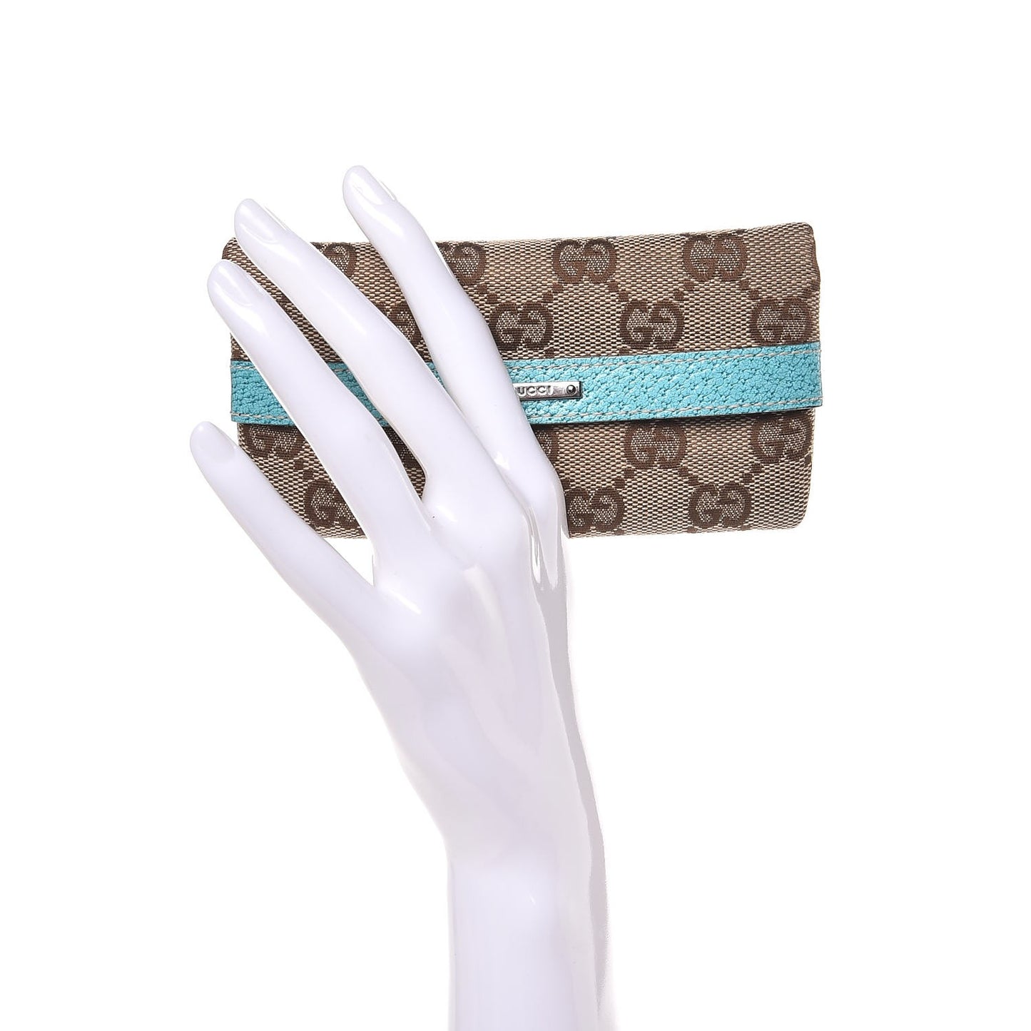 Monogram Tissue Holder Turquoise