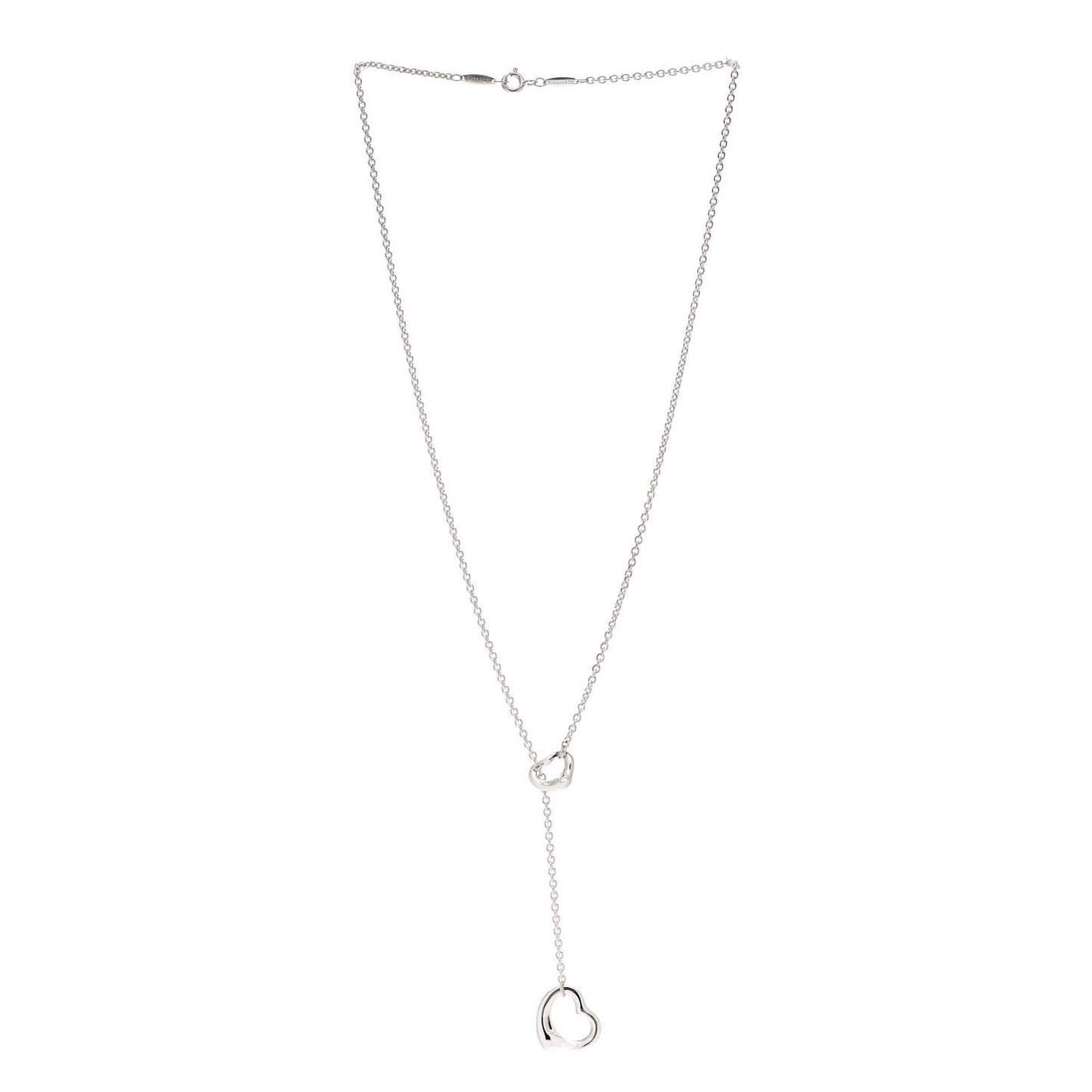 Sterling Silver Elsa Peretti Open Heart Lariat Necklace