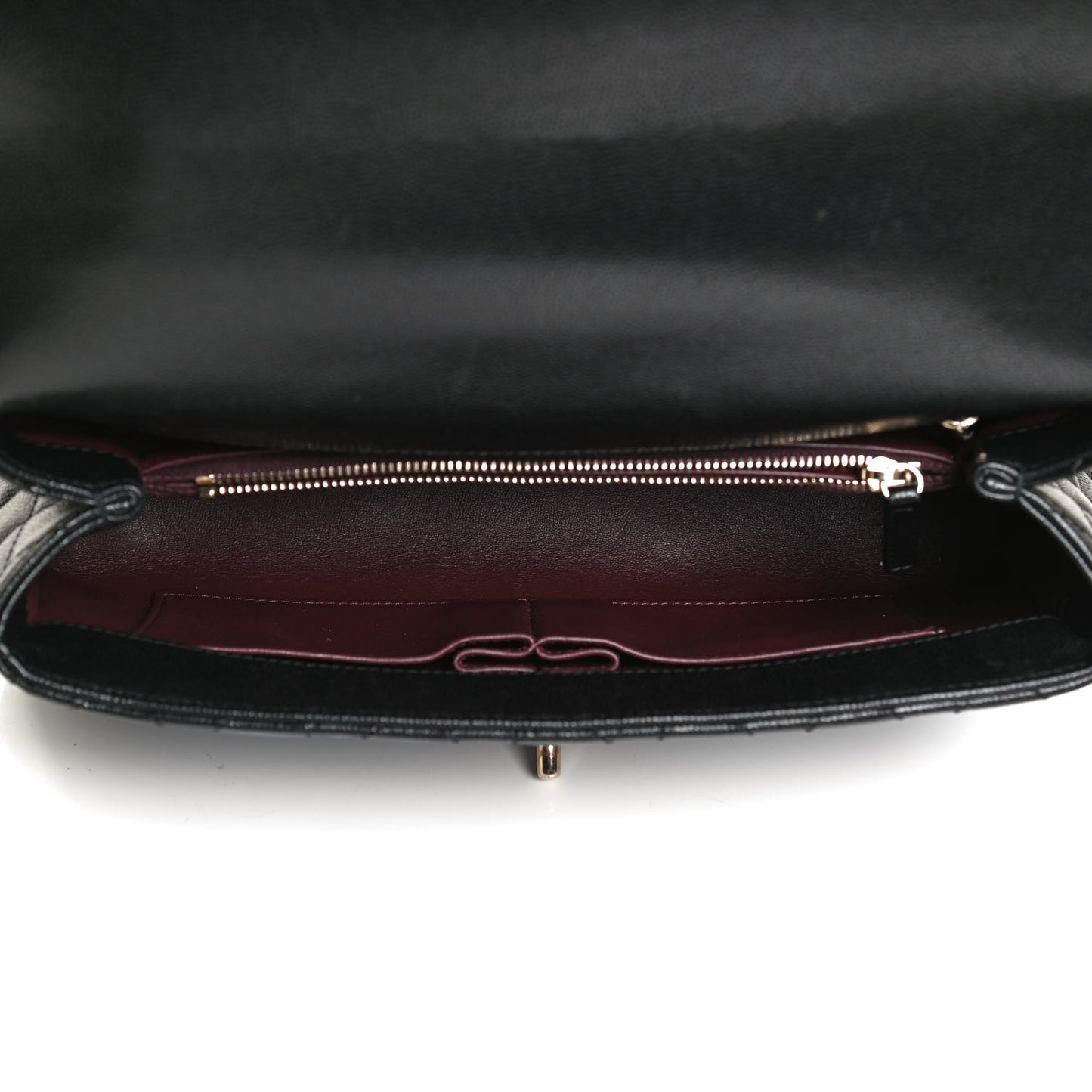 Caviar Quilted Small Coco Handle Flap Black
