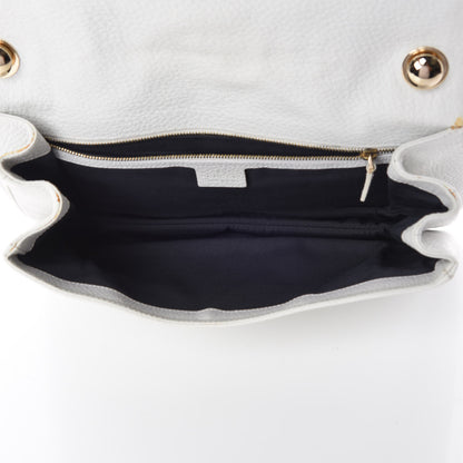 Gucci Pebbled Calfskin Web Blondie Flap White 7 of 23