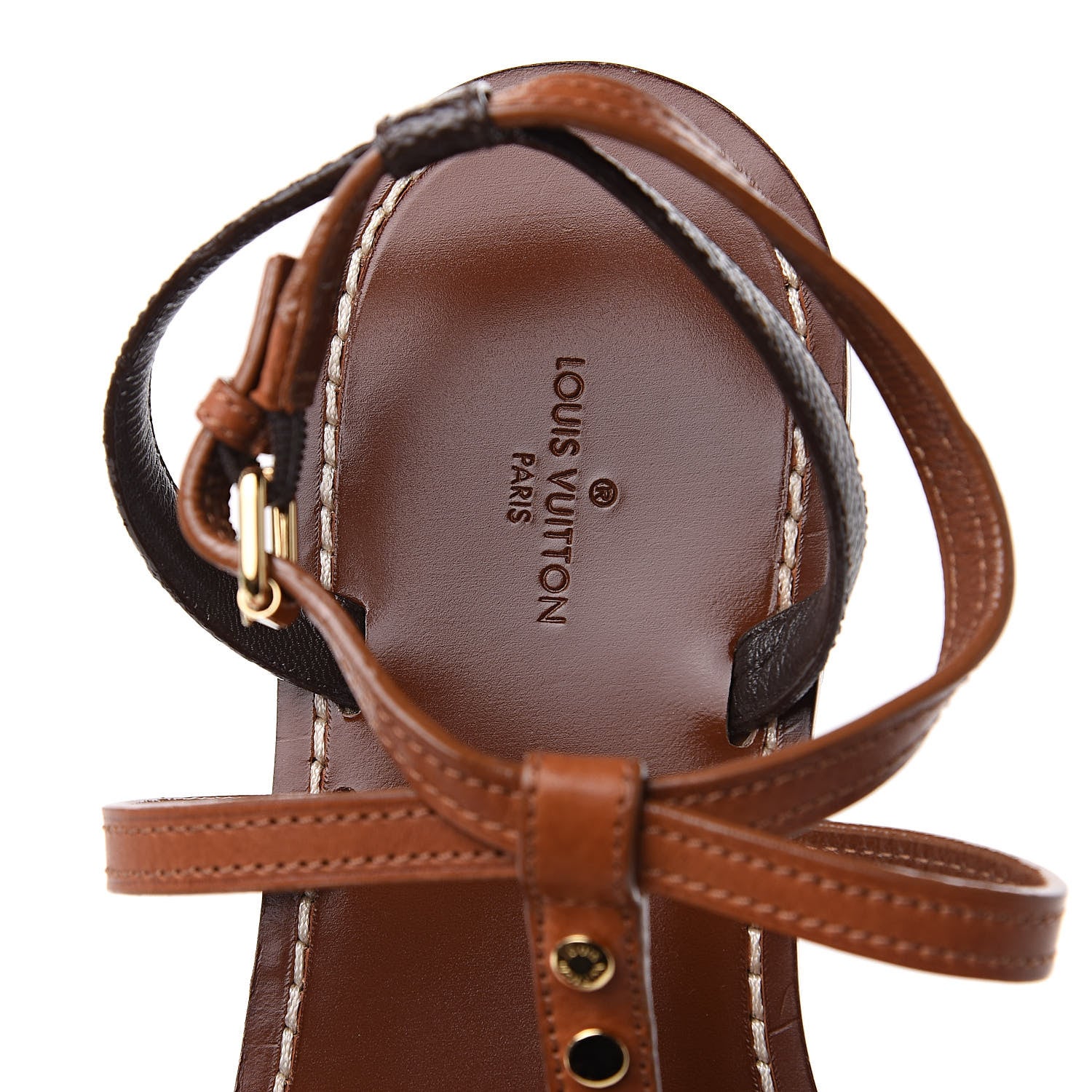 Louis Vuitton Monogram Wayside Flat Sandals 39 Gold 7 of 7