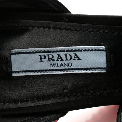 Prada Satin Crystal Ankle Wrap 105mm Sandals 37 Rubino 6 of 12