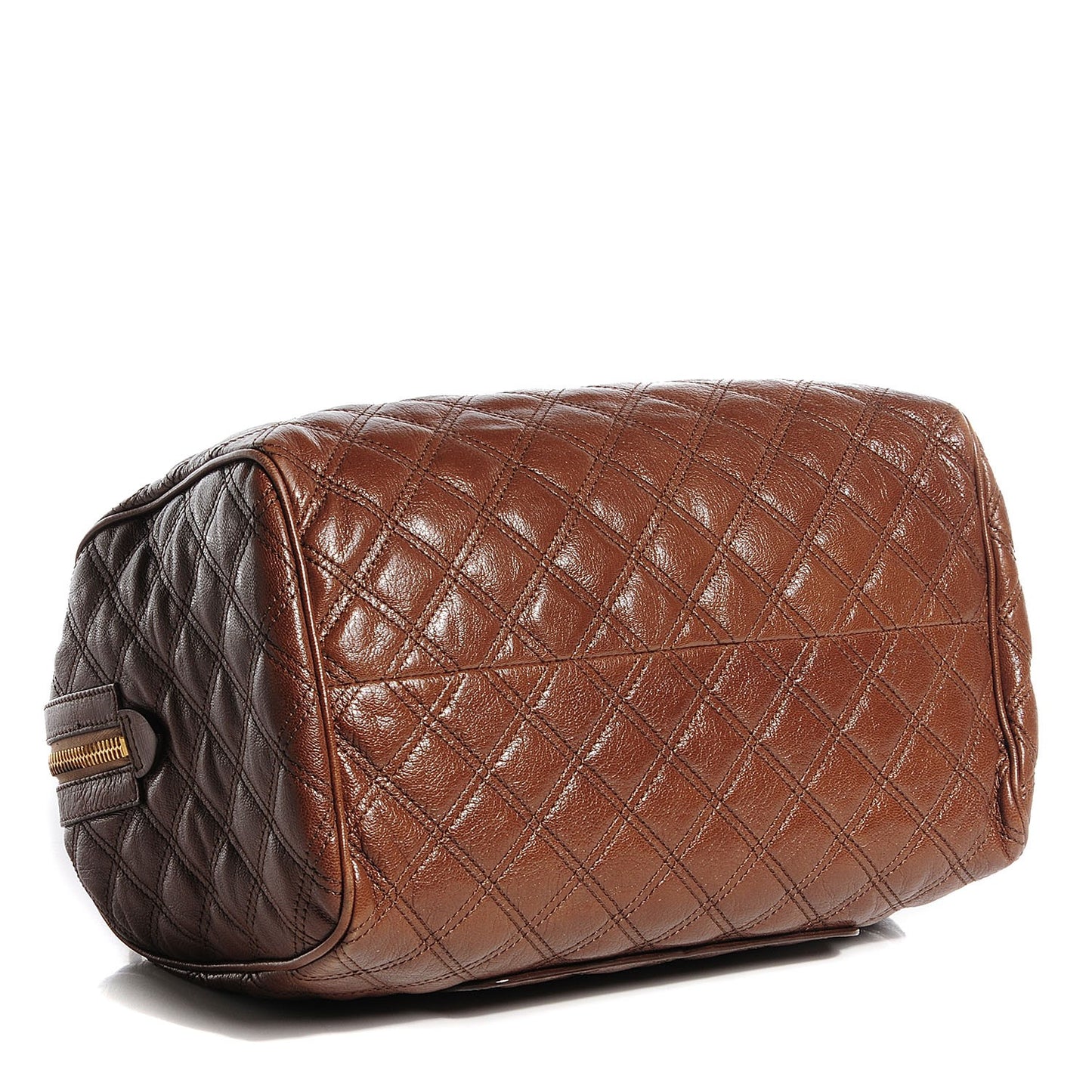 Lacquered Goatskin Quilted Westside Brown