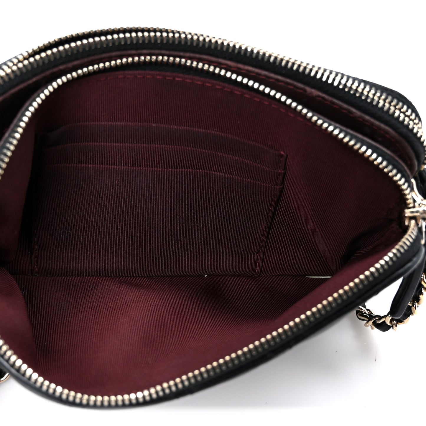 Lambskin Quilted Small Clutch With Chain Black