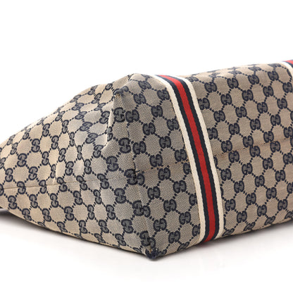 Gucci Monogram Large Jolicoeur Tote Navy Red 6 of 10