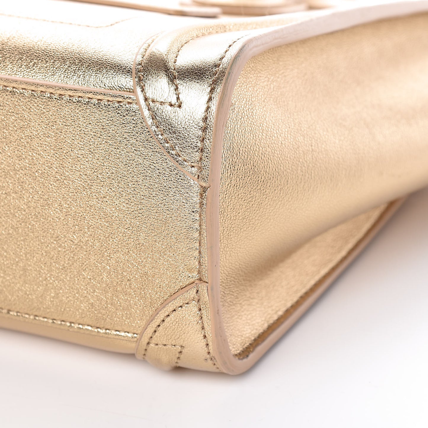 Laminated Lambskin Nano Luggage Gold