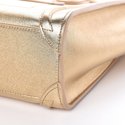 Celine Laminated Lambskin Nano Luggage Gold 12 of 13