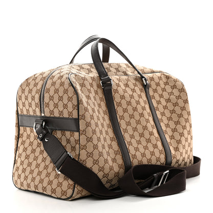 Gucci Monogram Dollar Calfskin Boston Duffle Bag Beige Ebony Testa di Moro Marrone Scuro 2 of 12