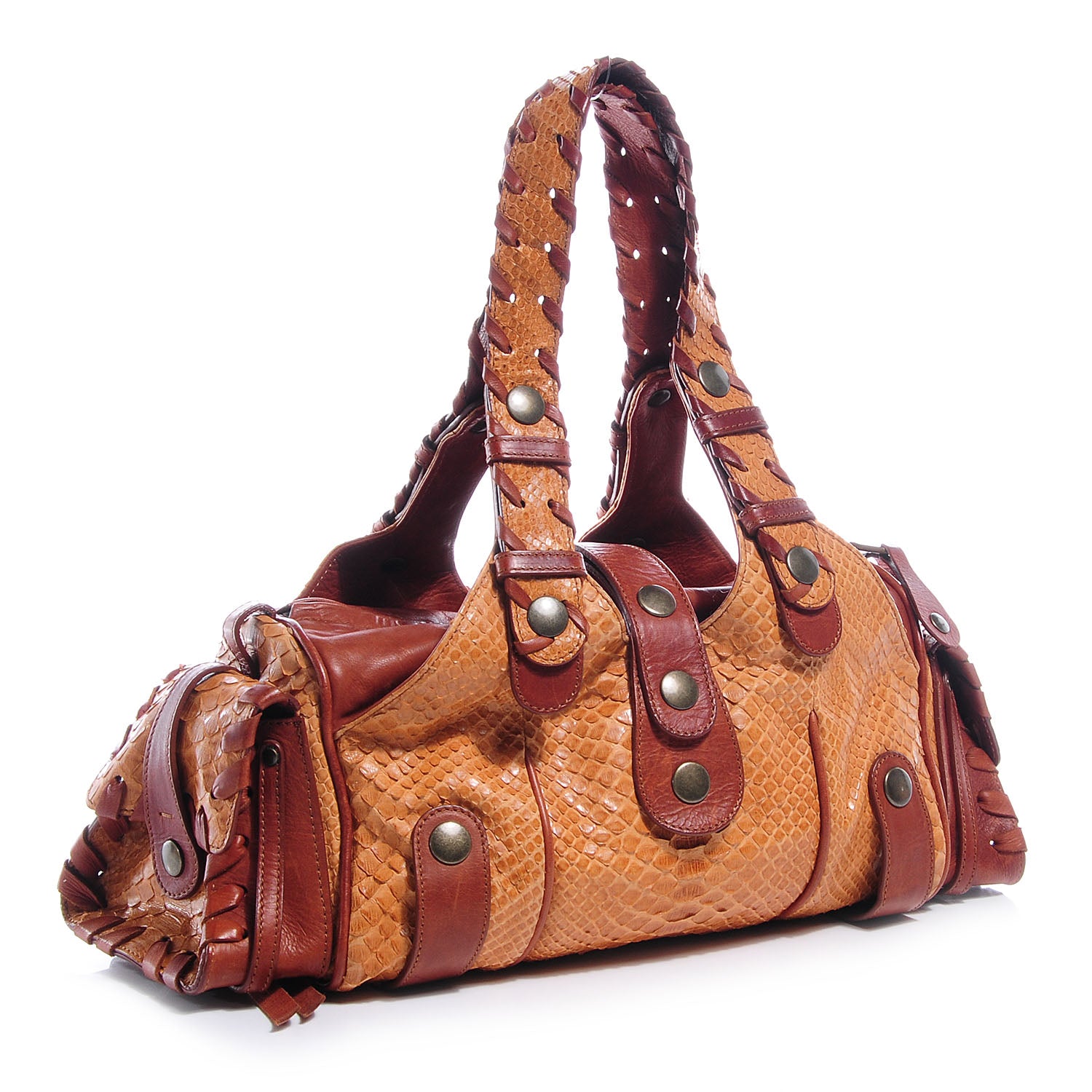 Chloe Python Silverado Shoulder Bag Orange 3 of 7