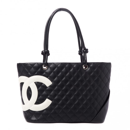 Chanel Calfskin Quilted Large Cambon Tote Black White 1 of 11