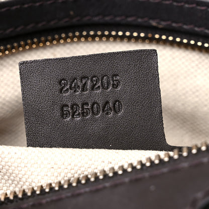 Gucci Monogram Selleria Calfskin Vintage Web Medium Boston Beige Ebony Cocoa 7 of 17