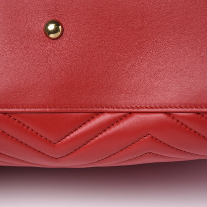 Gucci Calfskin Matelasse Medium GG Marmont Tote Hibiscus Red 10 of 11