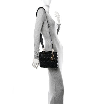 Christian Dior Lambskin Cannage Small My ABCDior Lady Dior Black 2 of 11