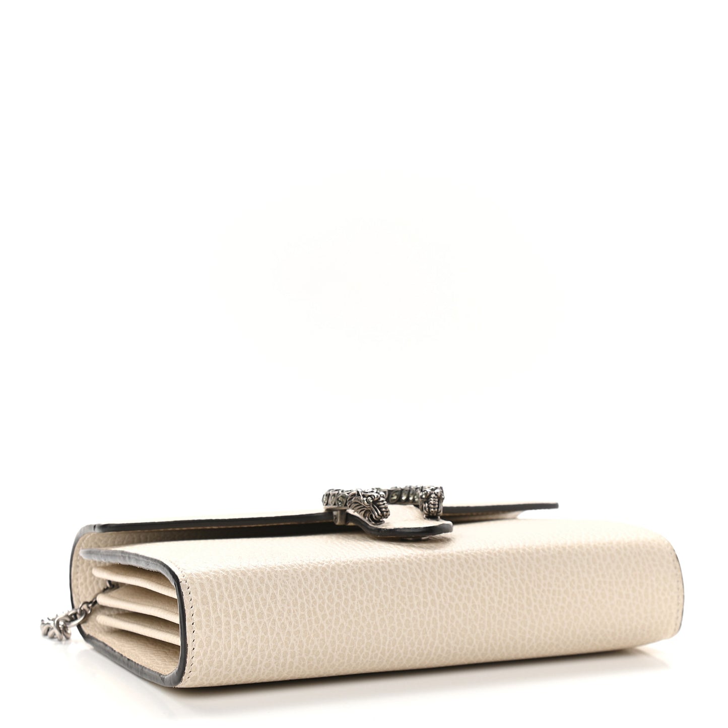 Dollar Calfskin Mini Dionysus Chain Wallet Mystic White