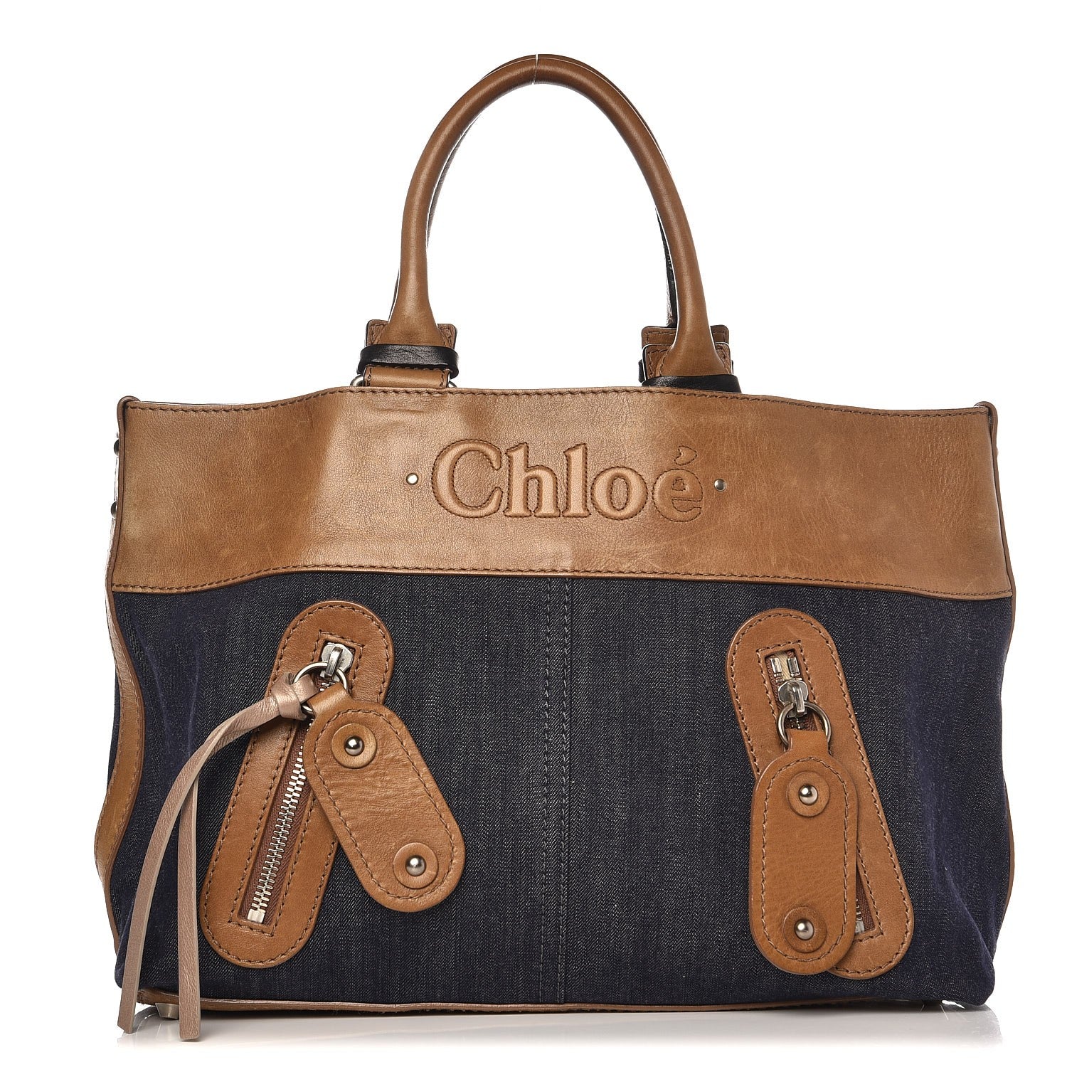 Chloe Denim Calfskin Tote Blue 1 of 8
