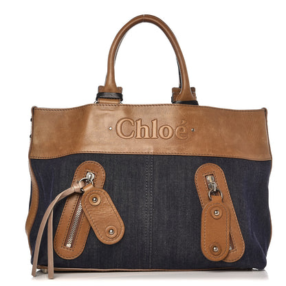 Chloe Denim Calfskin Tote Blue 1 of 8