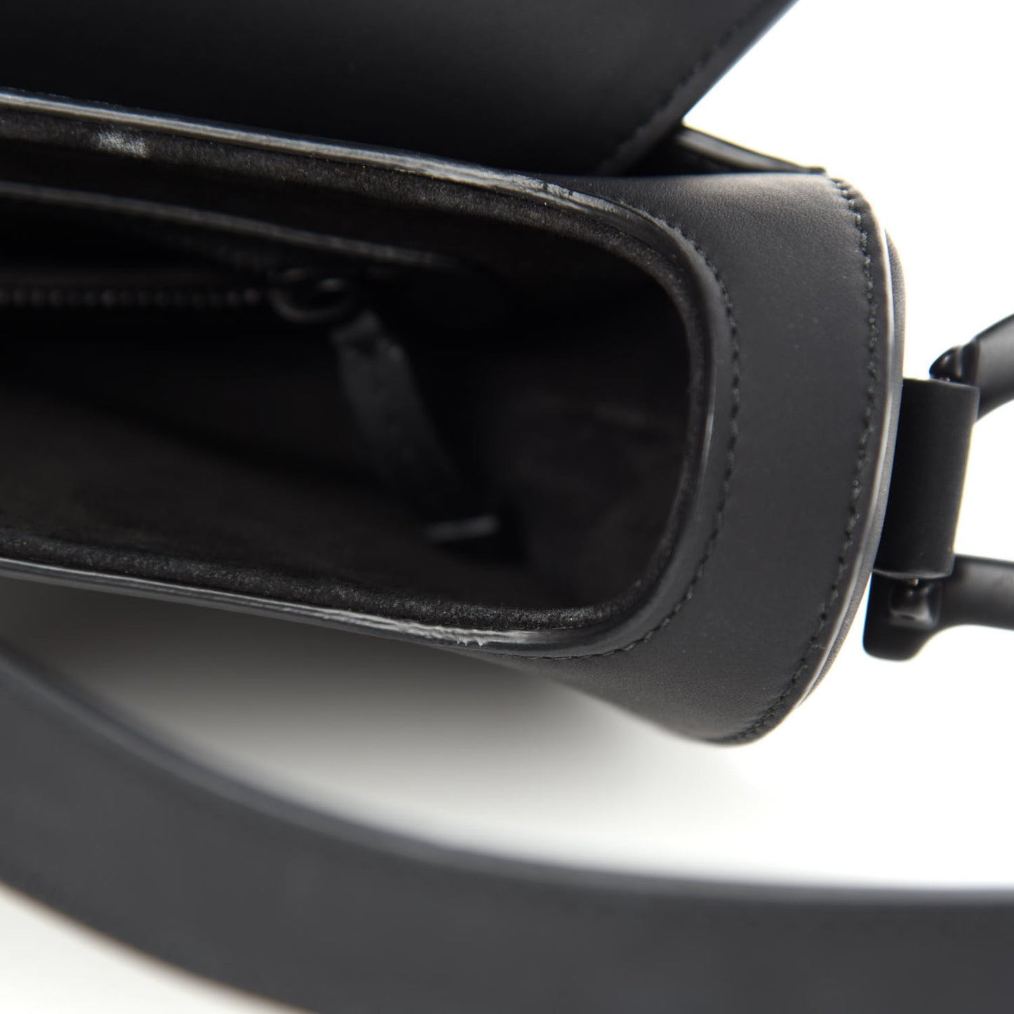 Ultra Matte Calfskin Saddle Bag Black