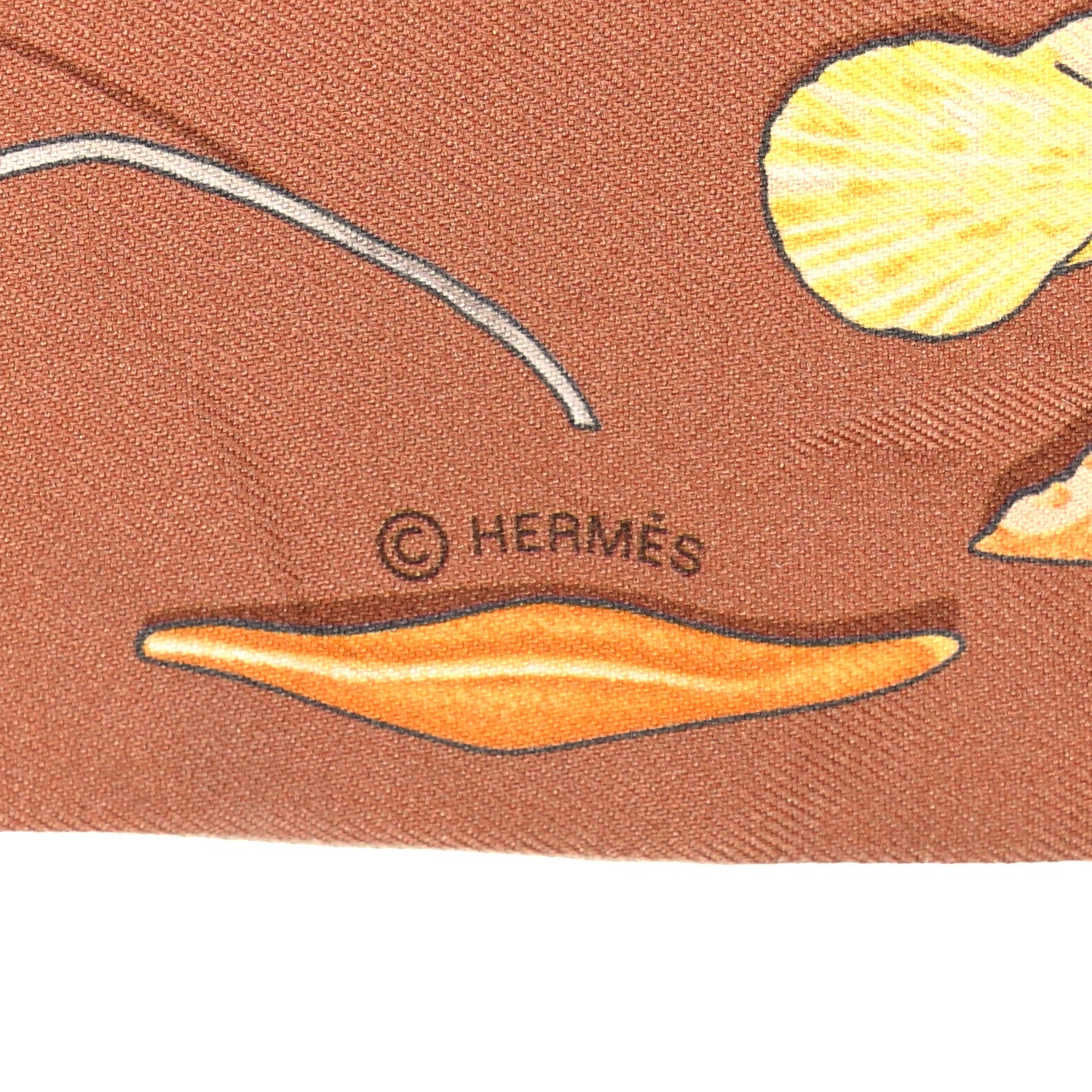 Hermes Silk In The Pocket Twilly Beige Orange Sable 3 of 4