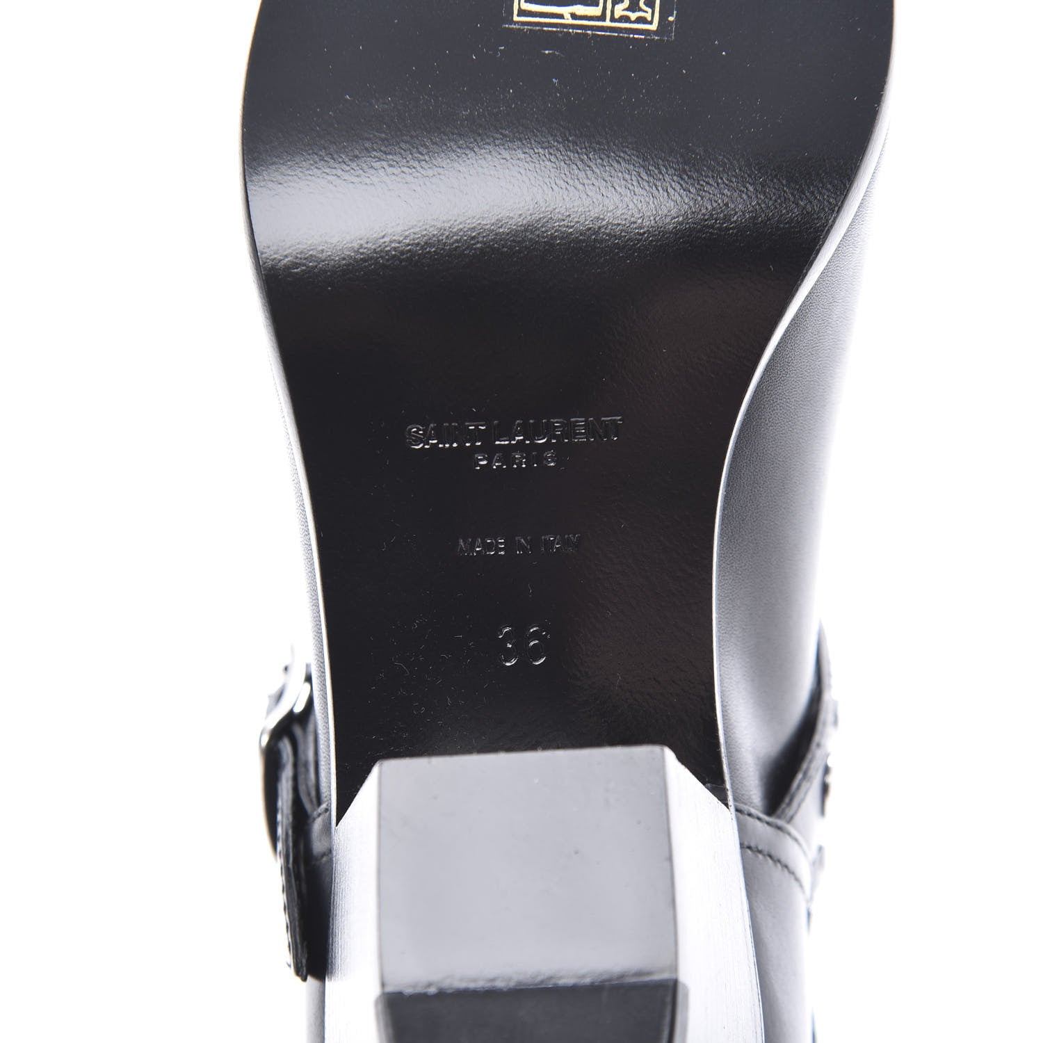 Saint Laurent Calfskin Rock Rivet Stud Booties 36 Black 7 of 8