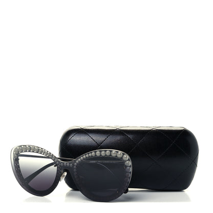 Chanel Acetate Metal Pearl Butterfly Sunglasses 4236-H Black Grey 7 of 7
